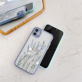 iPhone xr Case Funda Iphone12 para Flower Clear Frosted Pc Back Soft Tpu