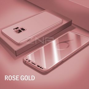 Cubierta completa de lujo de 360 grados para Samsung Galaxy S9 S8 Plus S10 funda a prueba de golpes para Samsung Note 8 9 S9 caso Plus(#Rose)