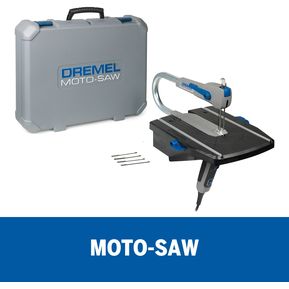 Sierra Caladora de Banco Moto-Saw Con 10 Accesorios Y Maleta Dremel