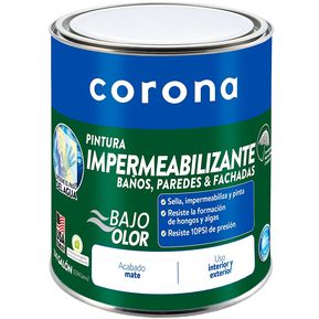 Pintura Impermeabilizante Blanco 1/4 Galón Corona