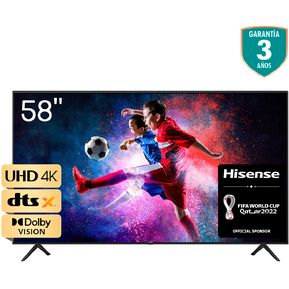 Televisor Hisense 58 Pulgadas 146cm UHD 4K Smart Tv Negro