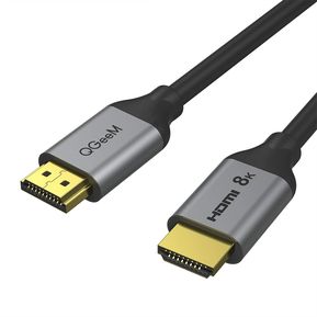 Cable HDMI 2.1 8K @ 60Hz, QGeeM 48Gbps Cable HDMI de ultra alta velocidad, Compatible con Apple TV, Roku, Samsung QLED, Sony LG, Nintendo Switch, Playstation, PS5, PS4, Xbox One Series X, Cable HDMI 8k Ultra HD