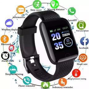 Smart Watch; Heart Rate Monitor Wrist Band Bracelet - Black