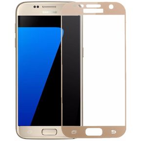 Para Samsung Galaxy S7 Protector de pantalla vidrio temp Oro