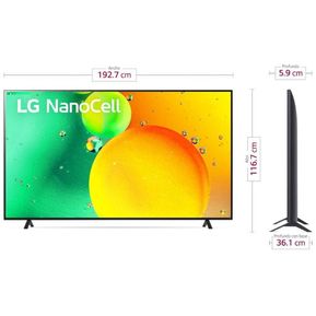TV LG 86" Pulgadas 217 cm 86NANO75SQA 4K-UHD NanoCell Plano Smart TV