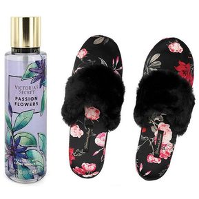 Kit Victoria Secret Pantuflas Flores Splash Passion Flowers