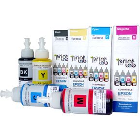 Tinta para Epson Kit 4 Colores Compatible L110 / L200 / L210 / L350 / L355 /L380/ L555....