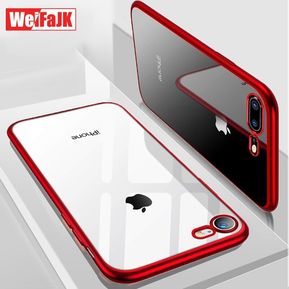 Funda de teléfono WeiFaJK para iPhone 8,7,6 Plus,6 s de silicona suave Coque TPU cubierta trasera t(Gris)