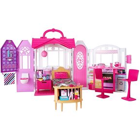 Casa De La Barbie Glam Portátil Con Accesorios Original Mattel
