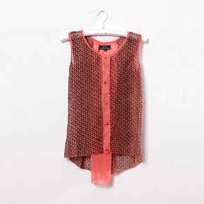 Blusa Para Mujer MCLI Coral Estampado Miniprint en Seda