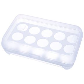 15 Caja de almacenamiento caja de huevos de cuadrícula de contenedores de almacenamiento refrigerador de cocina frescablanco