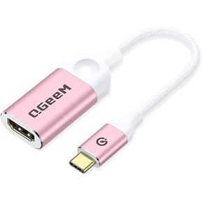 QGeeM Cable adaptador USB C a HDMI 4K adaptador USB tipo C a HDMI compatible con Thunderbolt 3 Compatible con MacBook Pro 20182017 Samsung Galaxy S9S8 Dell XPS 1315 Pixelbook More rosa