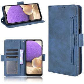 Funda Samsung Galaxy A32 4G billetera de cuero Flip Vintage - Azul