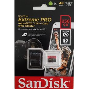 Micro Sd 256 Gb Sandisk Extreme Pro 4k 170 Mb/s Read - 90Mb/s Write