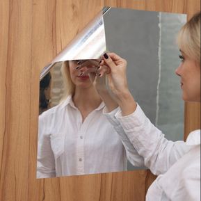 Multicolor#Espejo suave del espejo de la etiqueta engomada del espejo del espejo del cuerpo completo Práctica HAHA ESPEJO Autoadhesivo Pegatinas de la pared Hecho a mano
