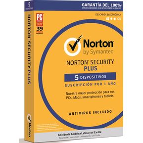 Norton Security Plus 5 Dispositi /1 Año