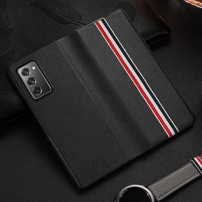 Funda de Cuero para Samsung Galaxy Z Fold 2 - Negro/Rojo