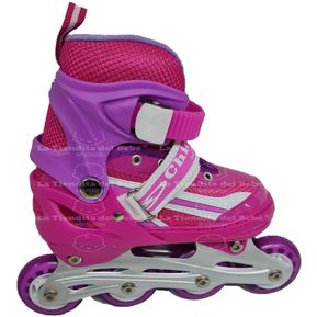 Patines + Kit Protección Infantiles Skates Luces Graduables