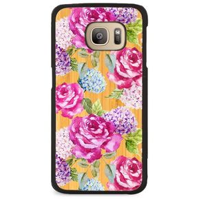 Funda para Samsung Galaxy S7 y S7 Edge - Pink Roses, Madera