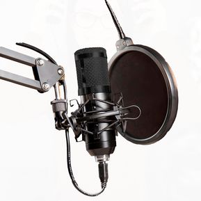 Microfono Condensador Profesional Grabacion Brazo Tijera Negro