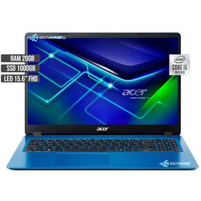 Portatil Acer Aspire 3 Intel Core I5 1035G1 SSD 1000GB RAM 20GB LED 15.6" FHD