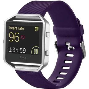 Para Fitbit Blaze Reloj Correa De Silicona De Textura Oblicua, De Gran Tamaño, Longitud: 17-20cm (purpura)