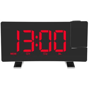 Radio despertador proyector LED grande pantalla electrónica Reloj curvo