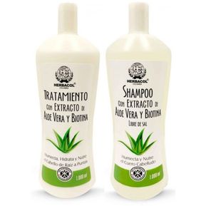 Combo Shampoo y tratamiento extracto de Aloe Vera y Biotina Herbacol