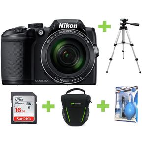 Cámara Digital Nikon Coolpix B500 16 Mp Zoom 40X Full HD Negro+Bolso+16GB+Kit+Tripode