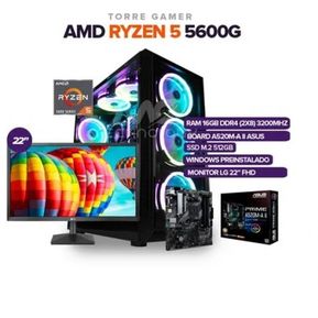 PC RYZEN 5 5600G/16GB RAM/ 512 SSD /BOARD ASUS PRIME A520 4 SLOT /MONITOR 22´FHD