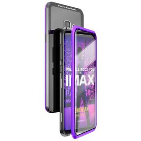 Bakeey Luphie 360o Estuche de adsorción magnética de metal de vidrio templado de cuerpo completo para Samsung Galaxy S9 Plus - S9 plus negro violeta