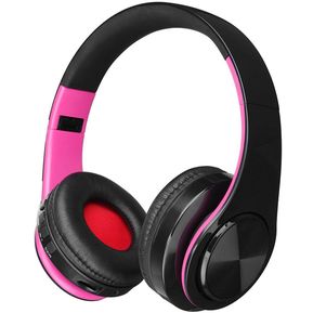 Auriculares estéreo con auriculares plegables inalámbricos Bluetooth para Samsung Pink - Rosa