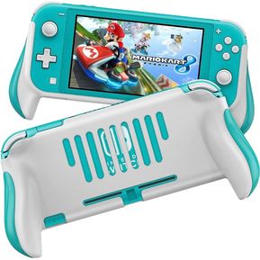 Hand Grip/ Sujetador/ Carcasa Nintendo Switch Lite Gris-Turquesa