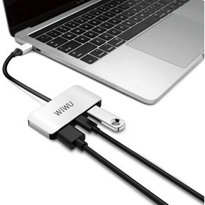 WIWU Adaptador USB-C 3 En 1 (HDMI,USB 3.0,Tipo-c) HUB Carga