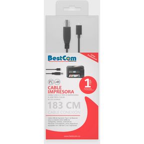 Cable Impresora USB tipo C macho a macho tipo B 1,83 Mts