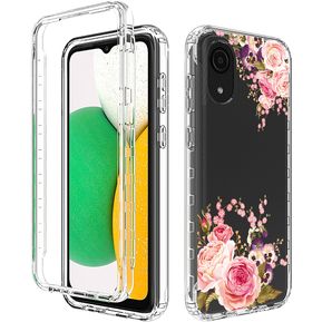 Estuche Carcasa De Flor Transparente 3 en 1 para Samsung Galaxy A03 Core