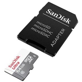 Memoria Micro Sd Sandisk Ultra 64gb Clase 10 Con Adaptador