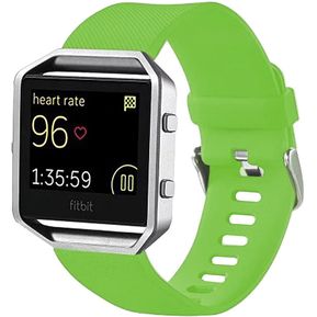 Para Fitbit Blaze Reloj Correa De Silicona De Textura Oblicua, De Gran Tamaño, Longitud: 17-20cm (verde)