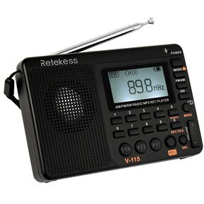 Retekess V-115 Radio FM  AM  SW Receptor de radio multibanda Grabador REC Sonido bajo