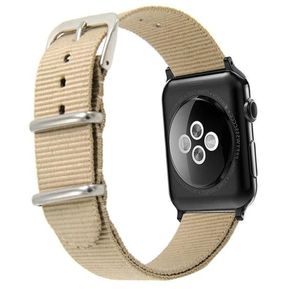 Correa de nailon tejido para Apple Watch banda de reloj para Apple Watch 3 2 1 42mm 38mm iwatch 6/5/4 SE Correa de Nylon(#Khaki)