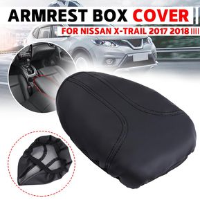 coche apoyabrazos relleno cubra los apoyabrazos de automóviles consola central negro caja casos colchón sólo para Nissan X-Trail 2017 2018 #Black-