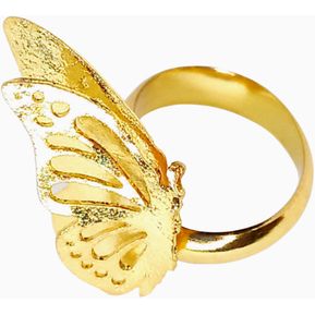 Anillo Bronce Mariposa Soberana Baño oro Akacia Colección Edén