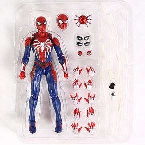Vengadores SHF Spider Man Upgrade Suit PS4 juego edición SpiderMan PVC figura de acción coleccionable modelo de juguete muñeca de regalo(#A 15cm no box)