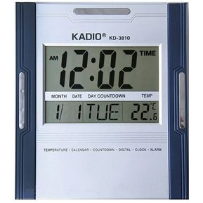 Reloj Pared Kadio Digital Kd3810 Hora Fecha Alarma Termometr