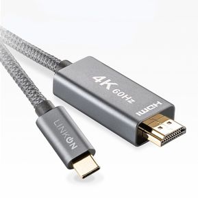 Cable Adaptador USB C a HDMI V2.1 4K 60Hz Trenzado Oro 2mt