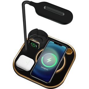New 4en1 de 2022 Carga inalámbrica lámpara de escritorio para teléfono celula Iphone y Apple Airpord y Apple watch
