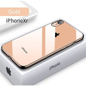 Ultra delgado transparente funda de teléfono para iPhone XS MAX XR X 8 7 6 6s Plus suave chapado cubierta completa de silicona TPU a prueba de golpes Caqa