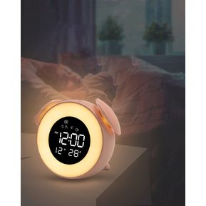 White noise sound machine for children with alarm clock and 7 colors night light