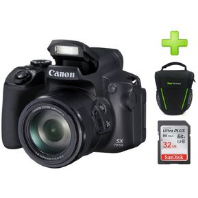 Cámara Canon Powershot Sx70 Hs 20.3mp Zoom 65x 4k+32GB+Bolso-Negra