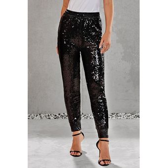 Venta Pantalon Lentejuelas Negro En Stock